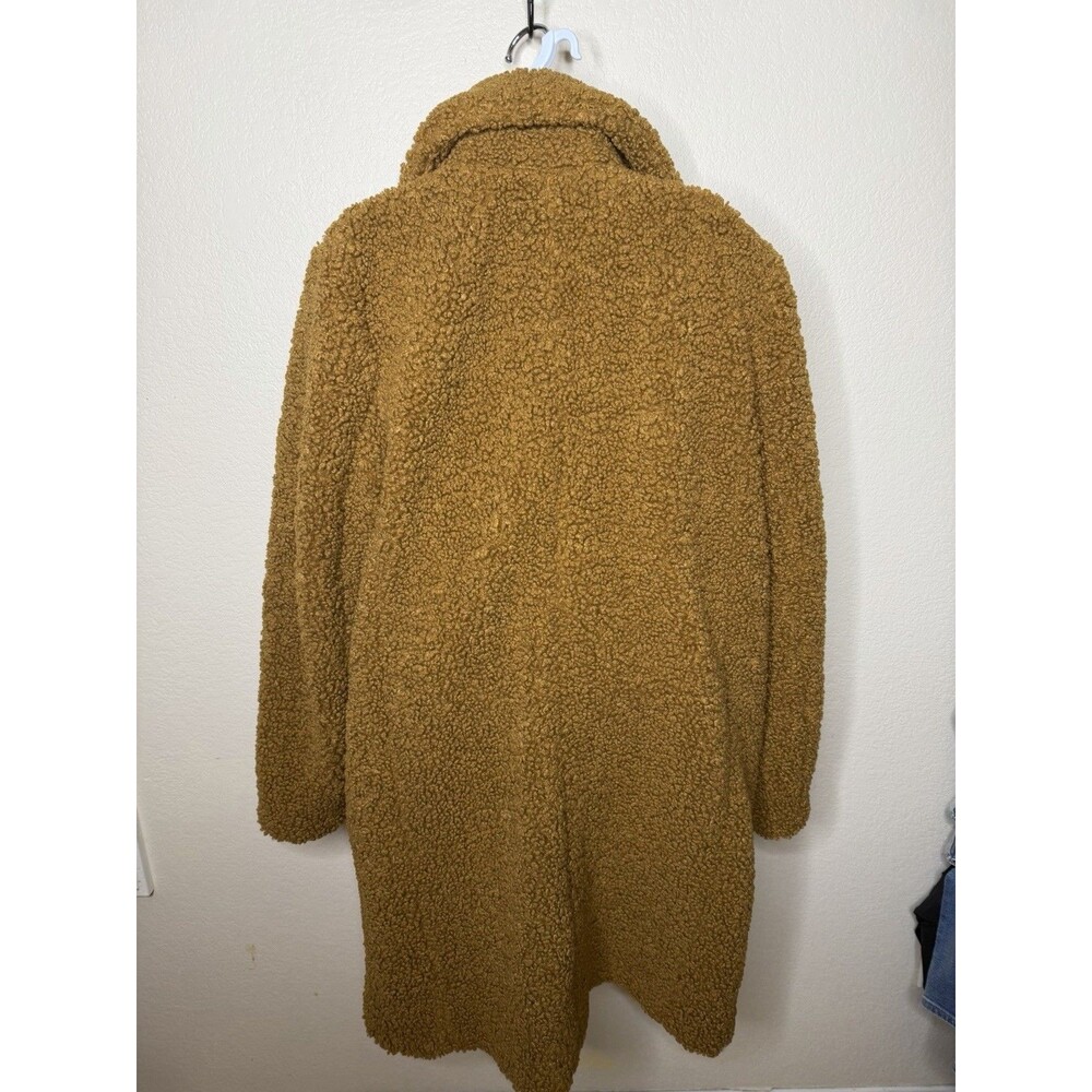 J.Crew Teddy Bear Sherpa Top Coat Warm Brandy Caramel Brown Sz Large #AB913 EUC - Picture 10 of 14